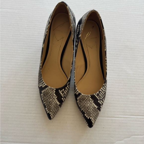 Brian Atwood B-Kacie Gray Leather Snakeskin Print Chunky Block Heel Womens 6 - Picture 5 of 7